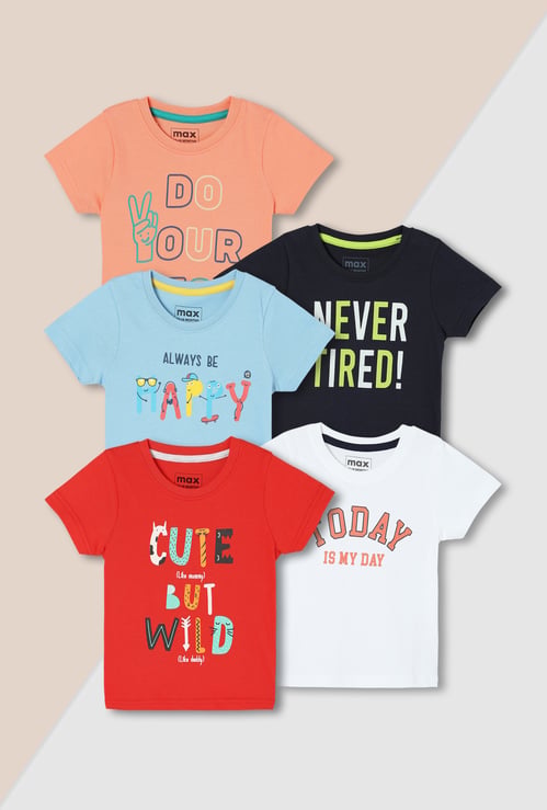 Boys Graphic Printed T-shirt- Pack of 5