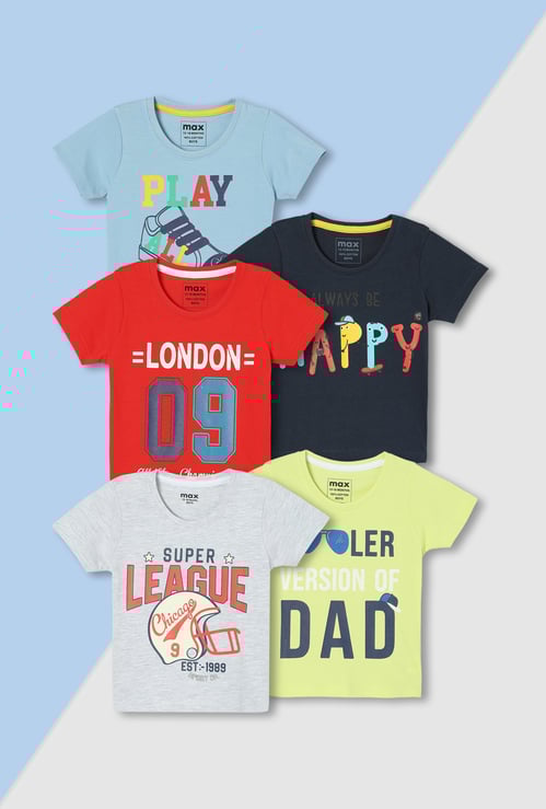 Boys Graphic Printed T-shirt - Pack of 5