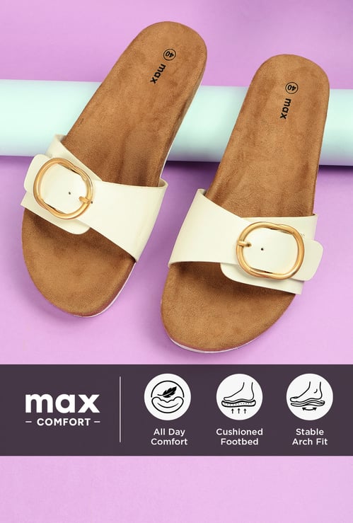 Women Colourblocked Flat Sandals with Buckle