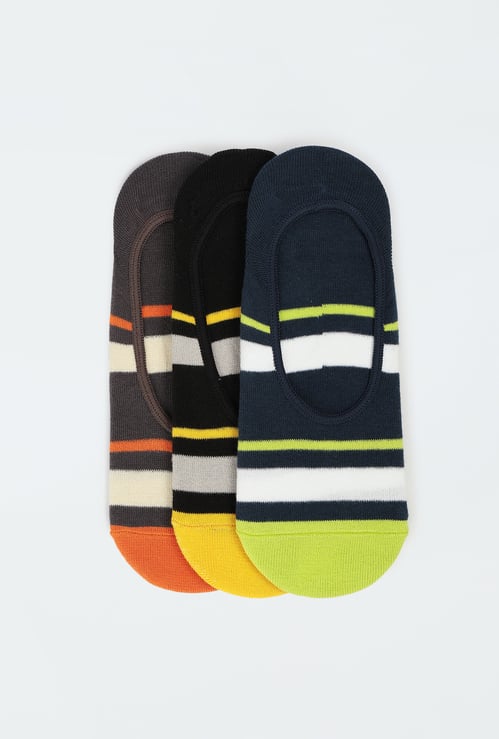 Men Striped No Show Socks - Pack of 3