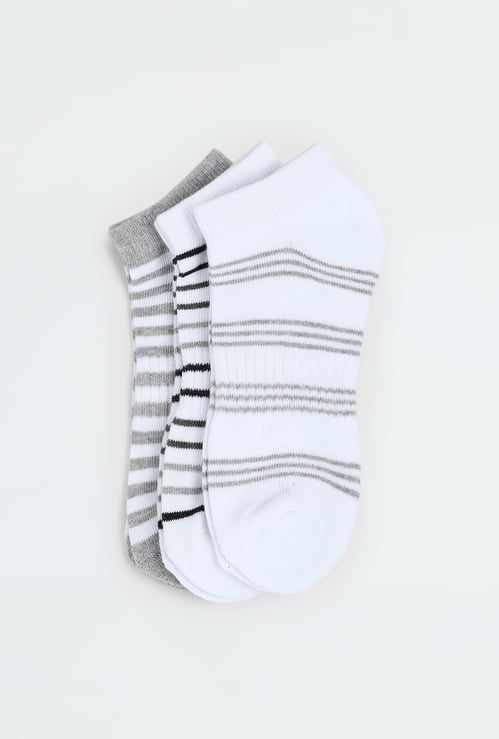 Boys Striped Ankle Length Socks - Pack of 3