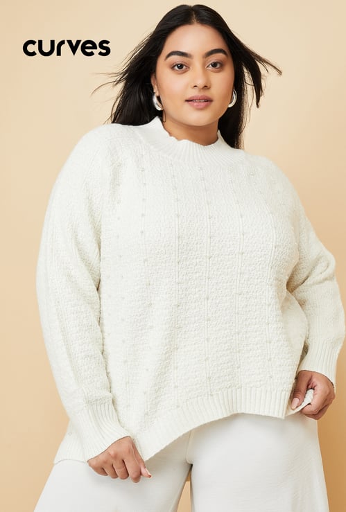 Women Pearl Embellished  Sweater