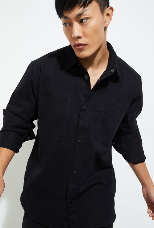 URB_N Men Solid Oversized Shirt