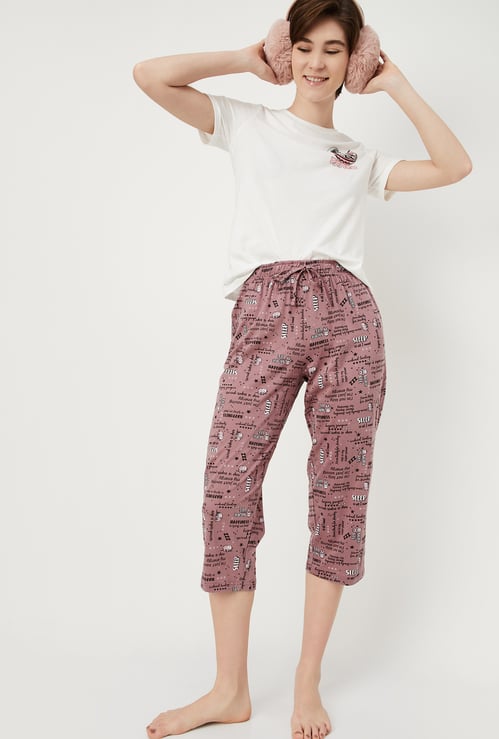 Women Printed Knit Capris