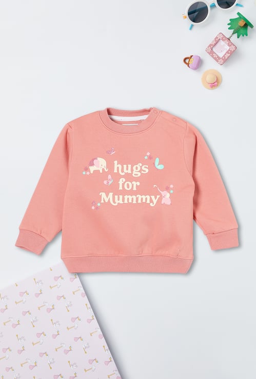 Girls Typographic Printed Sweatshirt