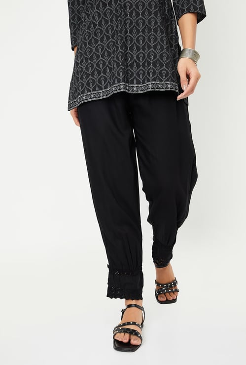 Women Lace Hem Salwar Pants