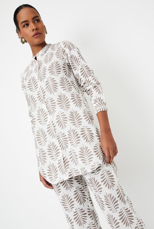 Women Printed High-Low Kurta Set