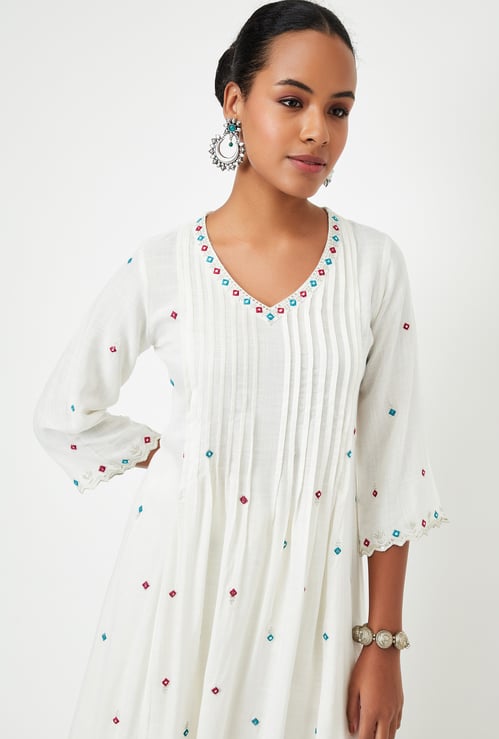 Kalki x Max Women Embroidered A-Line Kurta