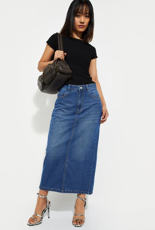 ALAYA F x URB_N Women Washed Denim Skirt