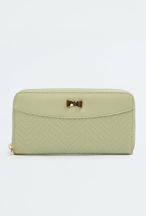 Women Textured Zip Around Wallet