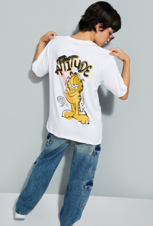 URB_N Women Garfield Print Boxy T-shirt