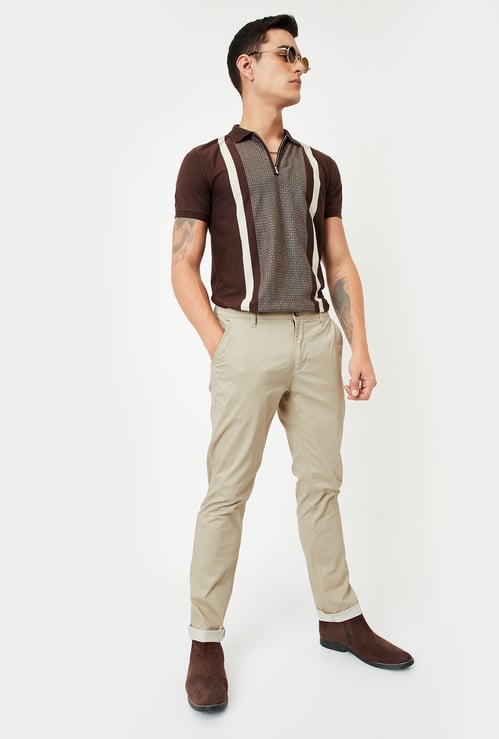 Men Slim Fit Flexi Waist Chinos