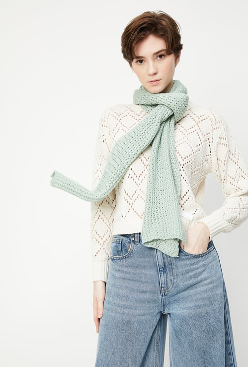 Women Open Knit Muffler