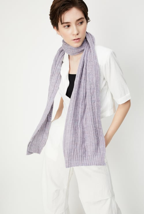 Women Cable Knit Muffler