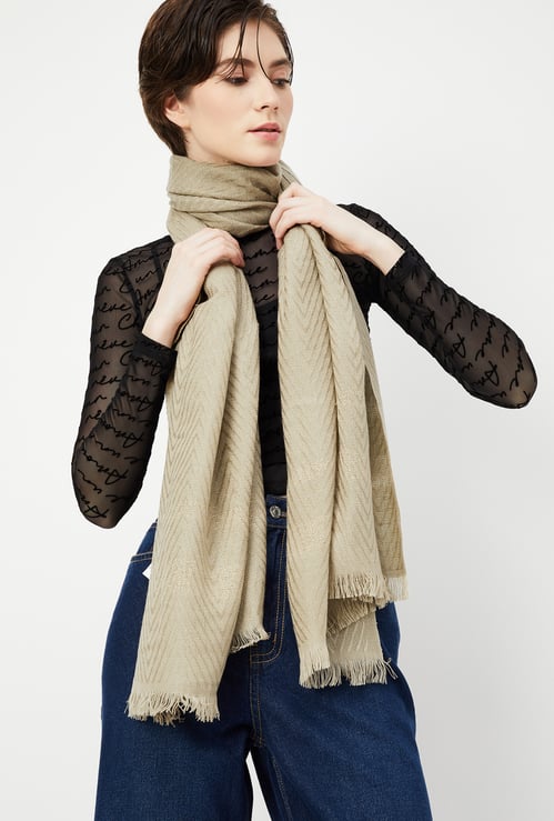 Women Chevron Woven Shawl