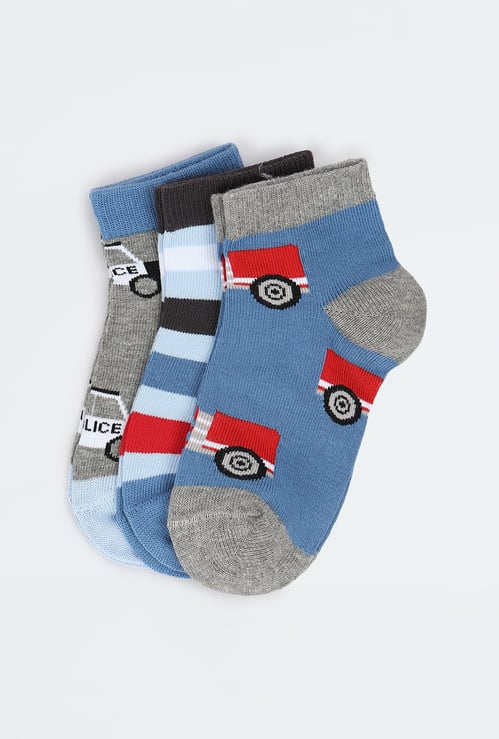Boys Assorted Ankle Length Socks - Pack of 3