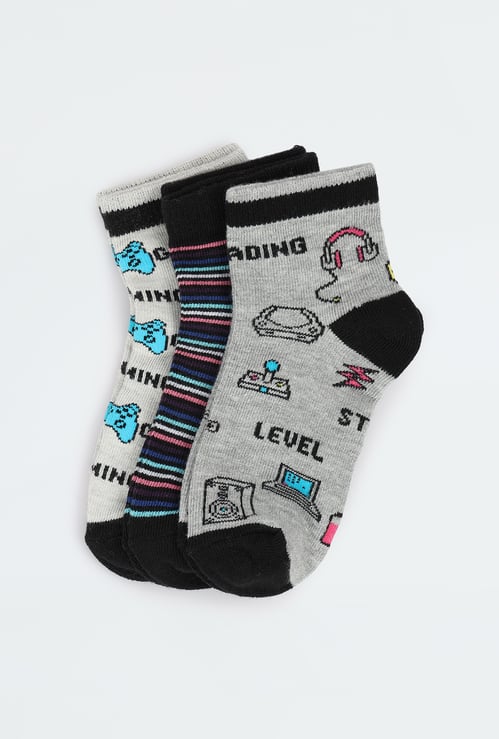 Boys Assorted Ankle Length Socks - Pack of 3