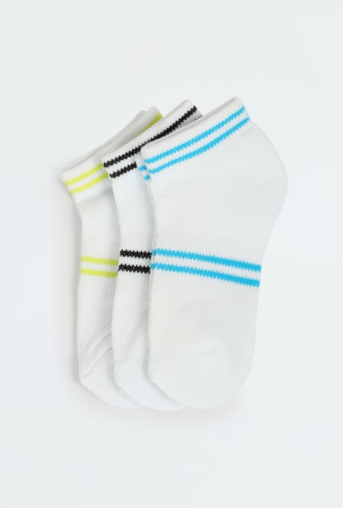 Boys Striped Ankle-Length Socks - Pack of 3