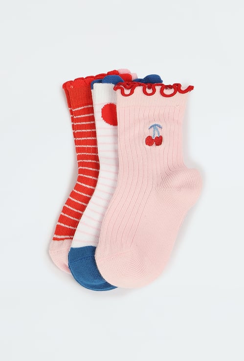 Girls Assorted Long Length Socks - Pack of 3