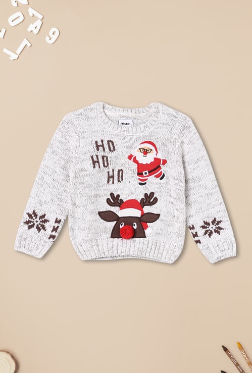 Boys Santa Applique Sweater