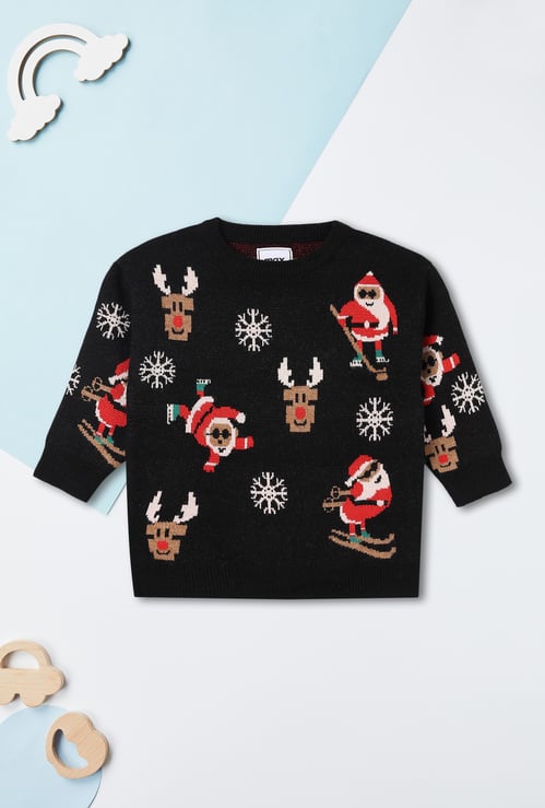 Boys Santa Clause Knit Sweater