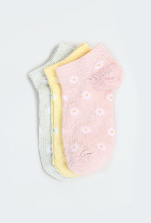 Women Printed Ankle Length Socks - Pack of 3
