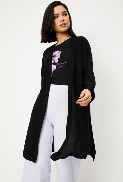 Women Knitted Front-Open Shrug