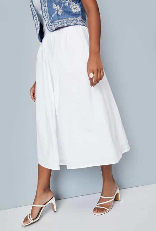 Women Seer Sucker A-Line Skirt