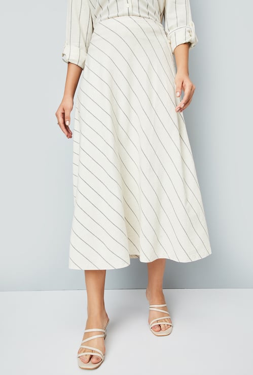 Women Striped A-line Skirt