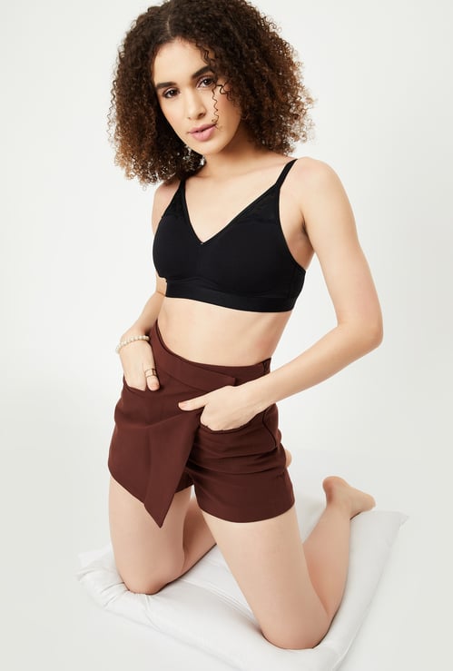 Women Lace Panelled Padded Bra