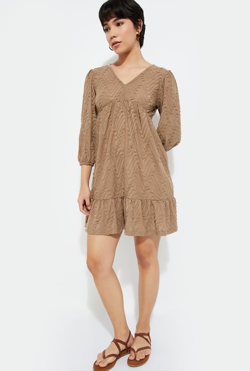URB_N Women Textured A-line Dress
