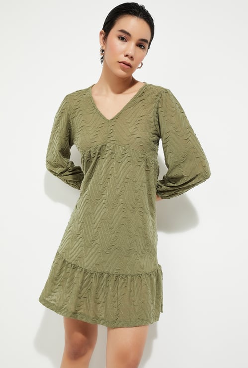 URB_N Women Textured A-line Dress