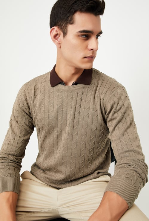 Men Chevron Knit Sweater