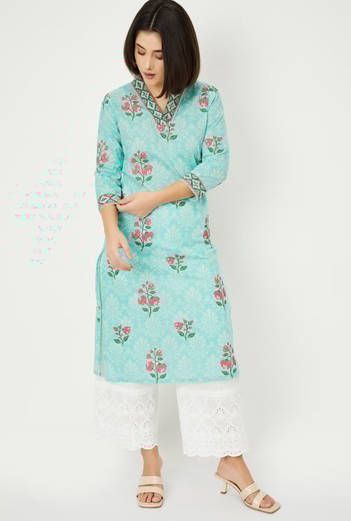 Women Floral Printed Straight Kurta