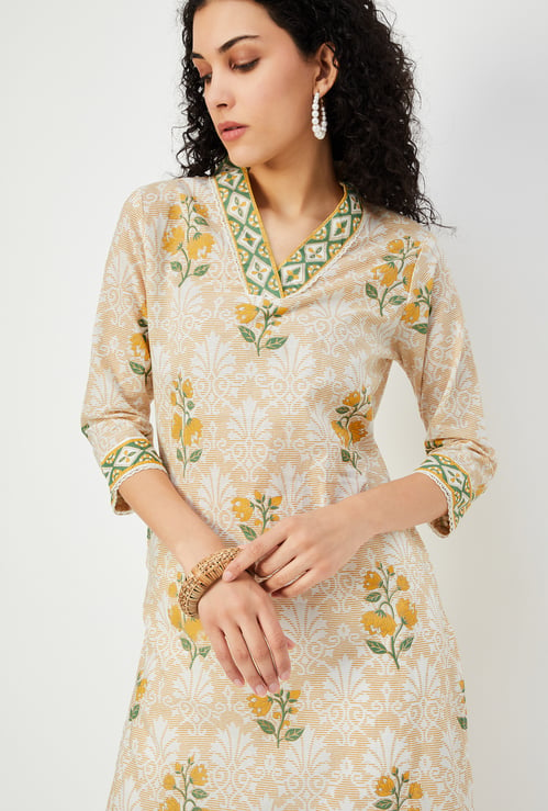 Women Floral Printed Straight Kurta