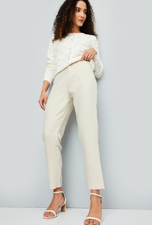 Women Solid Formal Trousers