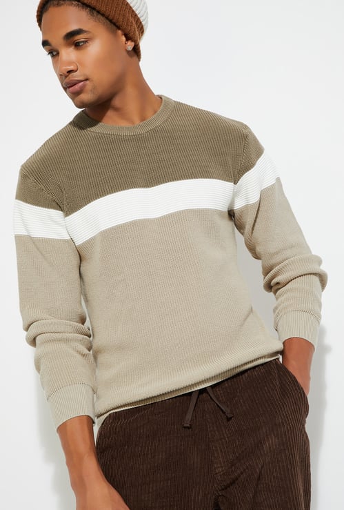 URB_N Men Colourblocked Sweater