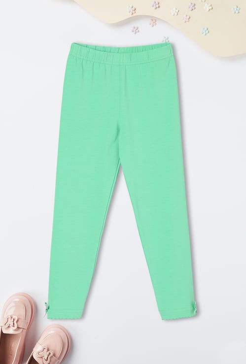 Girls Solid Full-Length Leggings