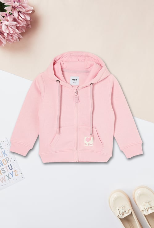 Girls Solid Hooded Sweatshirt