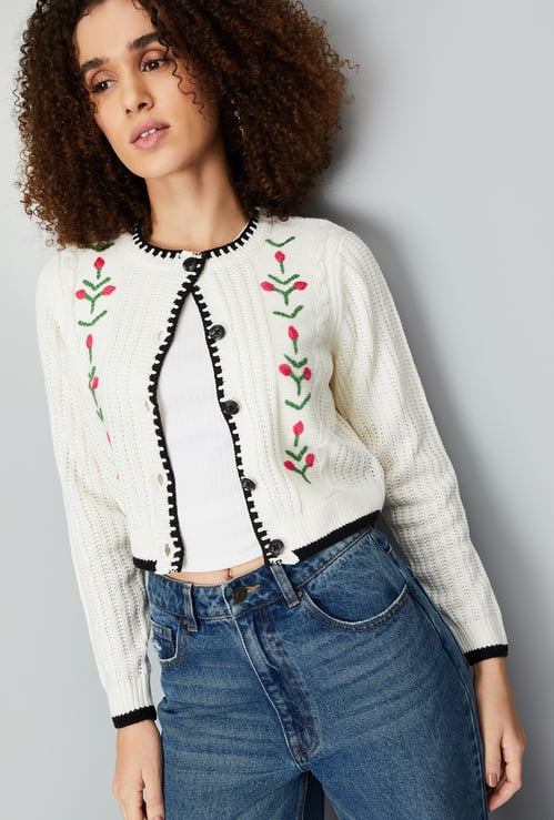 Women Embroidered Cardigan