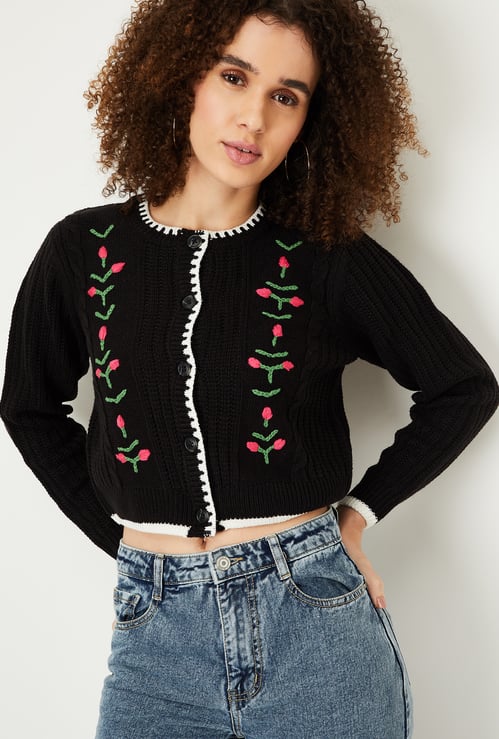 Women Embroidered Cardigan