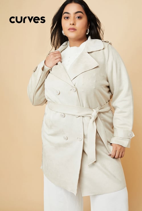 Women Lapel Collared Coat