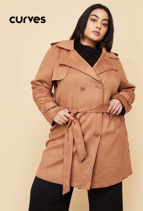 Women Lapel Collared Coat