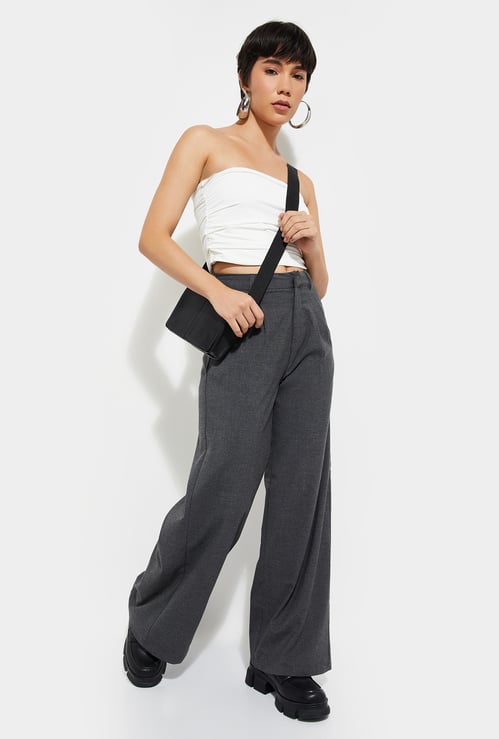 Women Pleated Wide Leg Trousers