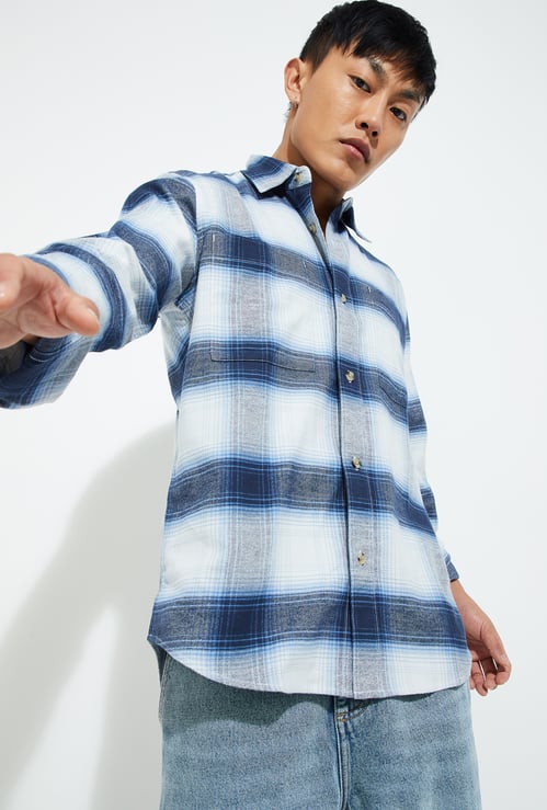 URB_N Men Regular Fit Checked Shirt