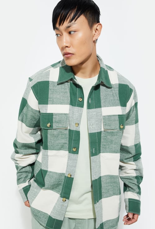 URB_N Men Boxy Fit Checked Over Shirt