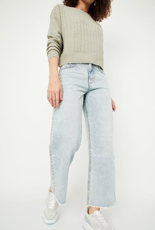 Women Straight Fit Washed Jeans