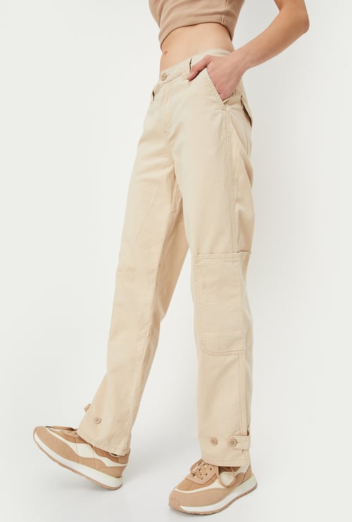 Women Solid Cargo Trousers