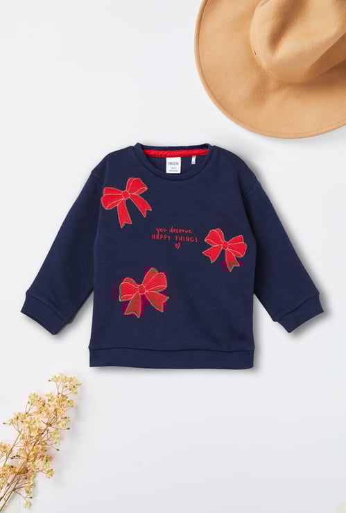 Girls Embroidered Bow T-shirt