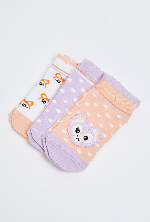 Girls Assorted Ankle Length Socks - Pack of 3